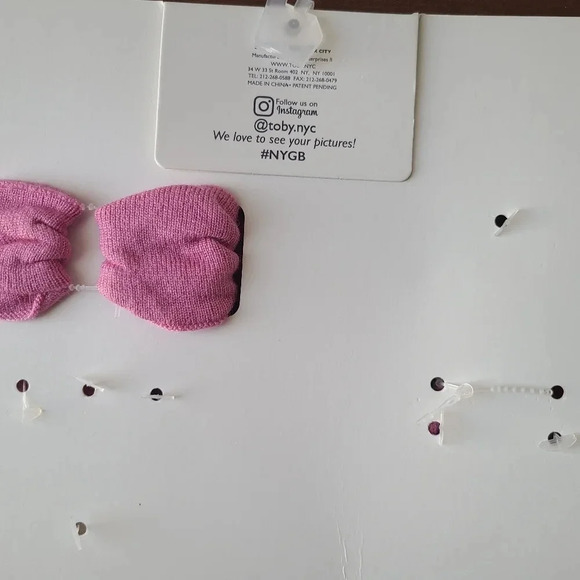 NWT NYGB 3 Piece Baby Set with Bow, Socks and Lovey, Baby Girl Pink - Picture 4 of 4